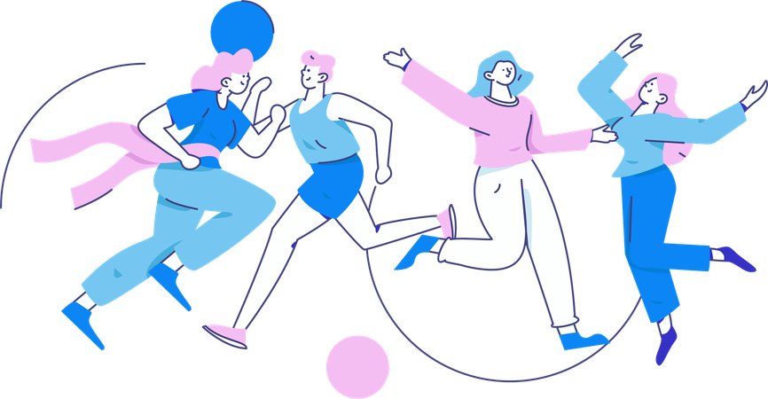 People running  Illustration