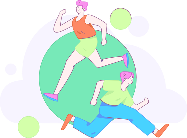 People running  Illustration