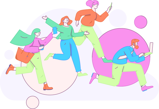 People running  Illustration