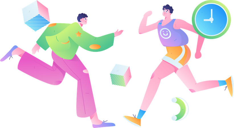 People running in morning  Illustration