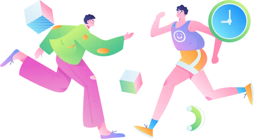 People running in morning  Illustration