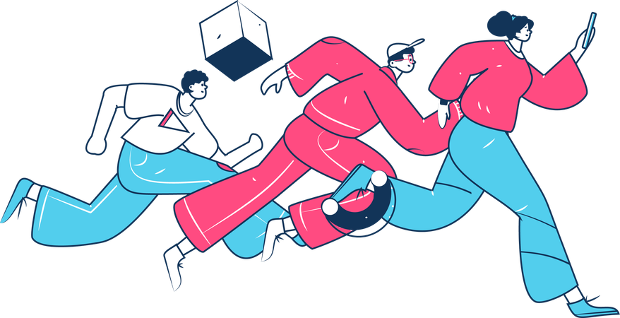 People running marathon  Illustration