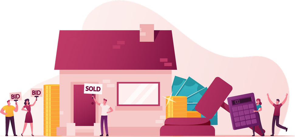 People Sale and Purchase Property  イラスト