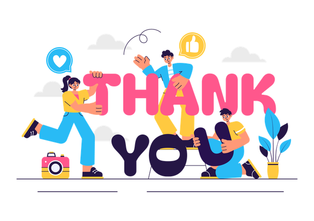 People saying thank you  Illustration