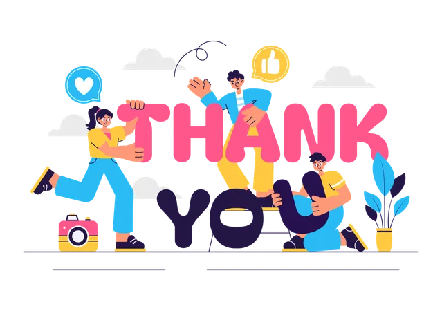 People saying thank you  Illustration