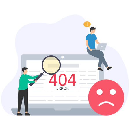 People scanning website error  Illustration