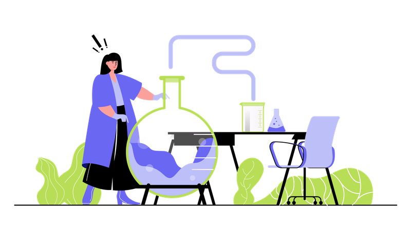 People scientists making chemical tests in flask doing experiments and innovation discovery in lab  Illustration