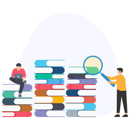 People searching books  Illustration