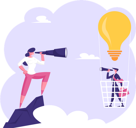 People searching for business opportunity  일러스트레이션