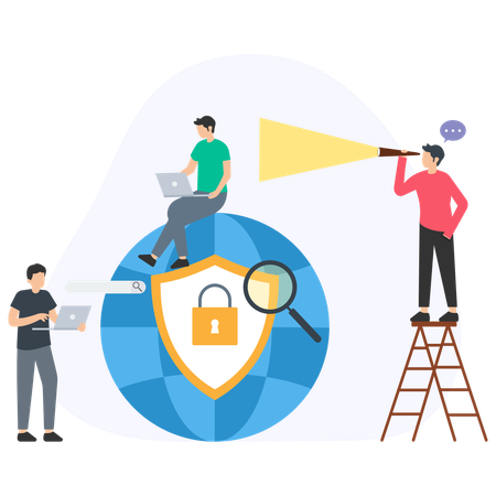 People Secure Network  Illustration