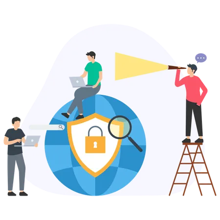 People Secure Network  Illustration