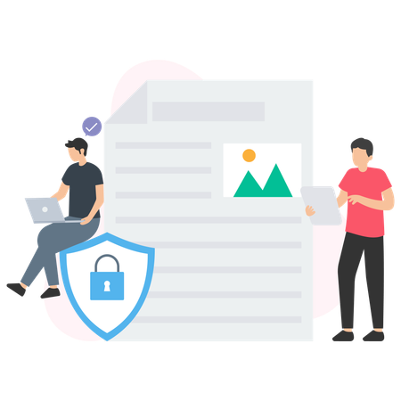 People Set Page Security  Illustration