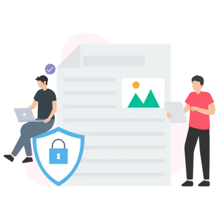 People Set Page Security  Illustration