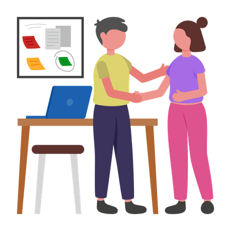 People Shaking Hand  Illustration