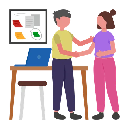 People Shaking Hand  Illustration