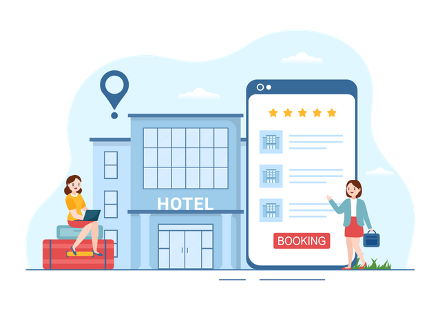 People share hotel testimonials  Illustration