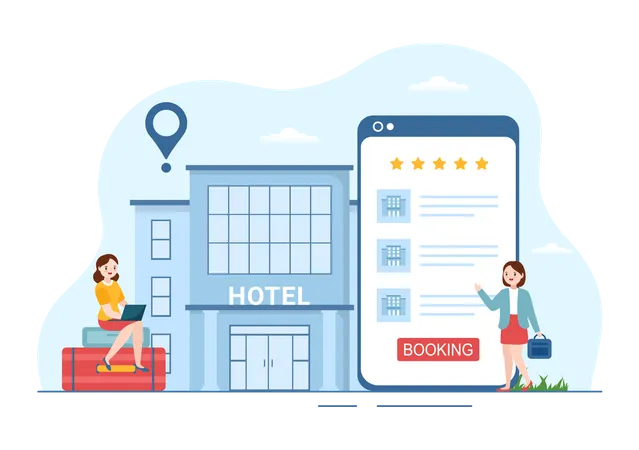 People share hotel testimonials  Illustration