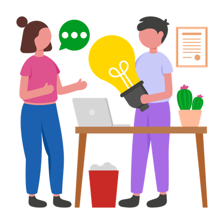 People Sharing Ideas  Illustration