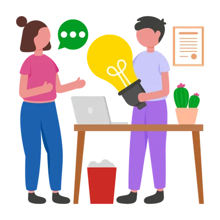 People Sharing Ideas  Illustration