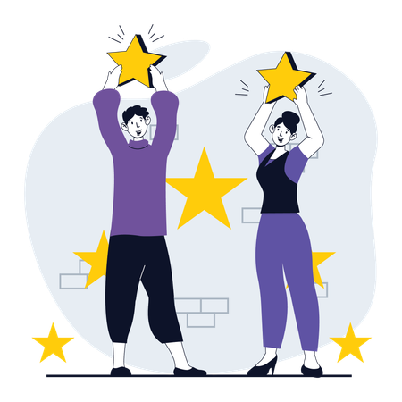 Personen, die Kundenreferenzen teilen  Illustration