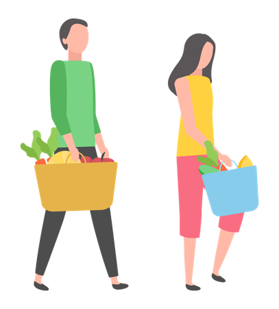 People Shopping  Illustration