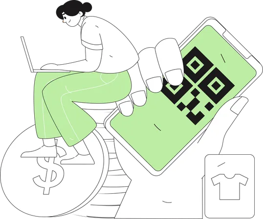 People shopping from e-commerce website  Illustration