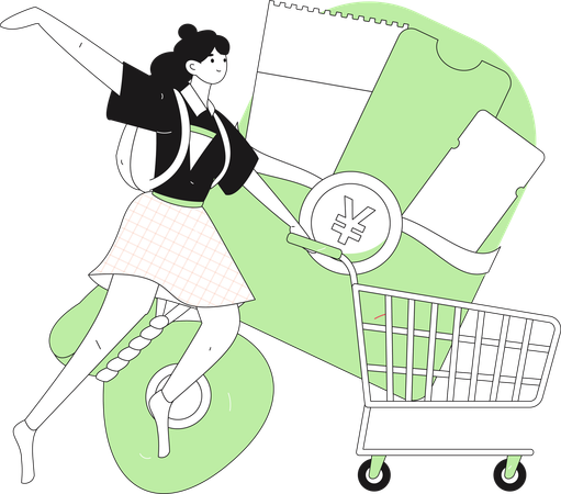 People shopping from e-commerce website  Illustration