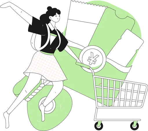 People shopping from e-commerce website  Illustration