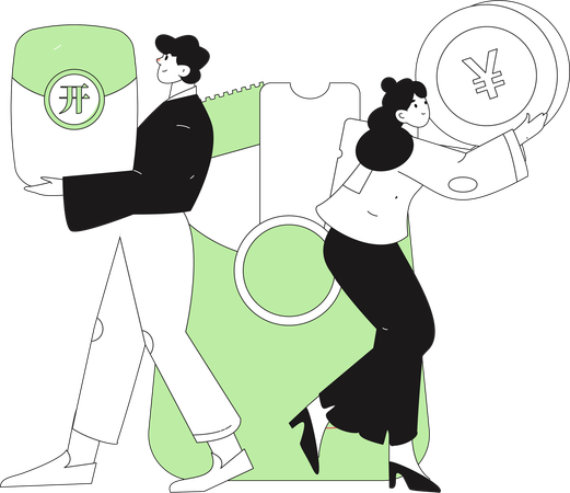 People shopping from e-commerce website  Illustration