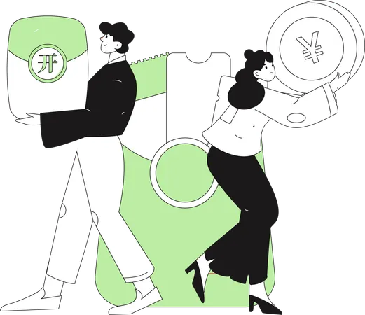 People shopping from e-commerce website  Illustration