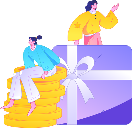 People shopping from sale  Illustration