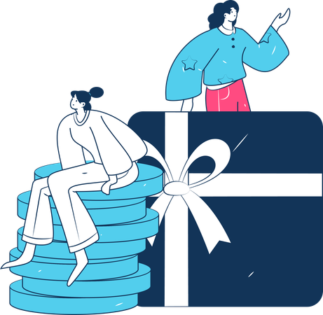 People shopping from sale  Illustration