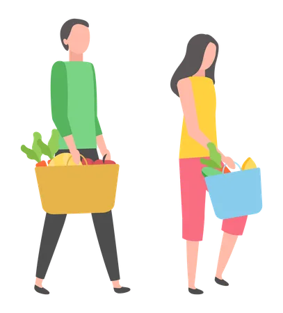 People Shopping  Illustration