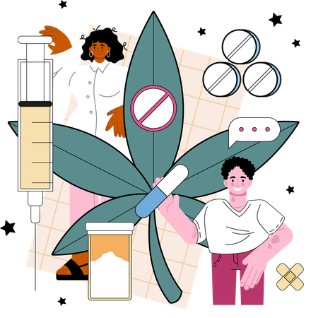 People showing addicted things  Illustration