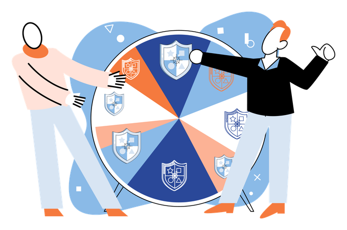 People showing data protection  Illustration