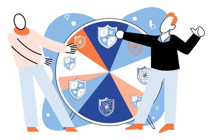 People showing data protection  Illustration