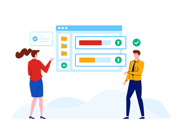People showing downloading process  Illustration