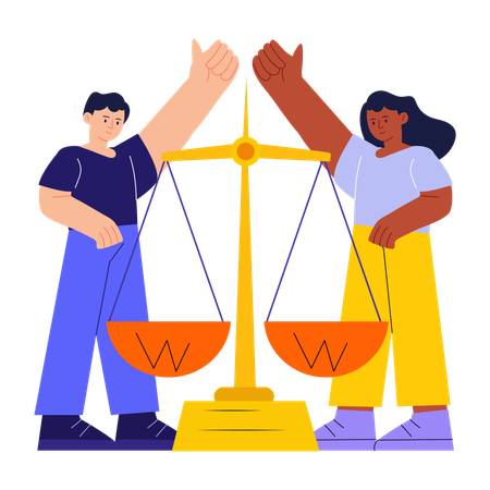 People showing gender equality  Illustration