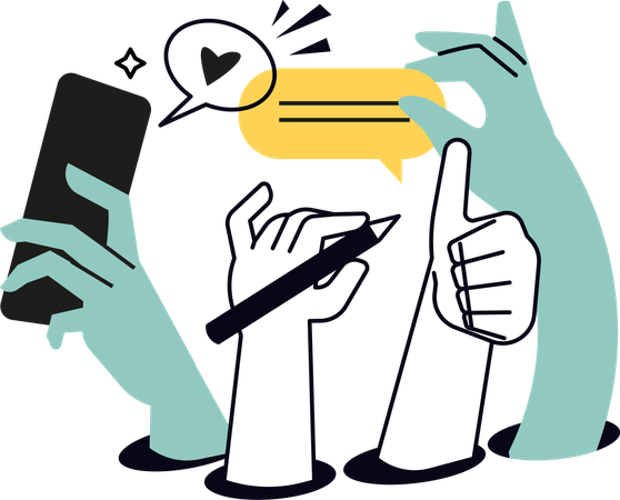People showing thumbs up  Illustration