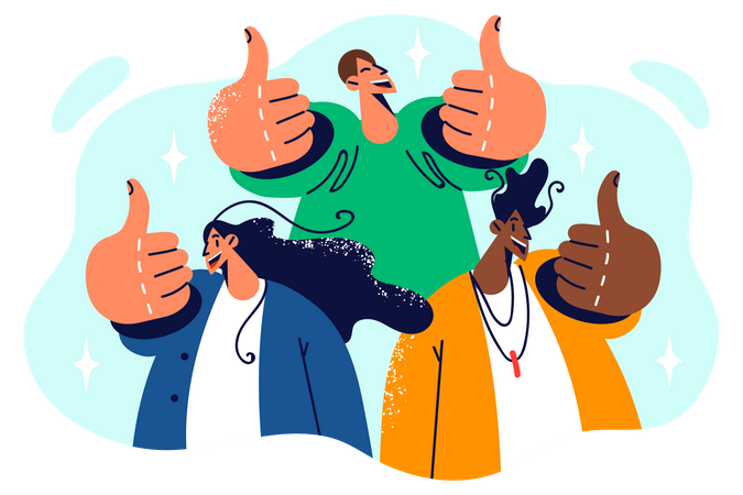 People showing thumbs up Illustration