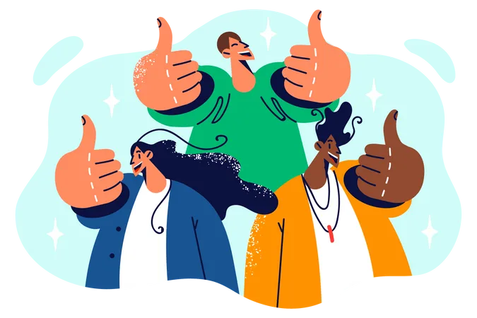 People showing thumbs up Illustration