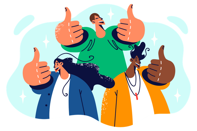 People showing thumbs up  Illustration