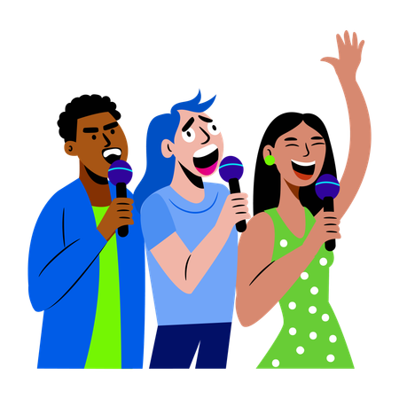 People singing as chanters  Illustration