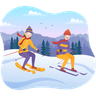 illustration for ski downhill