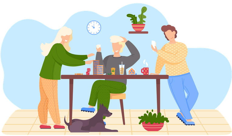 People spend time together  Illustration