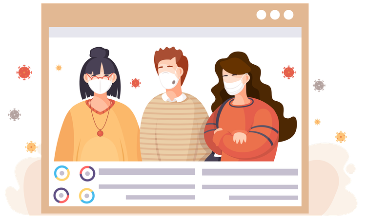 People spreading virus information  Illustration