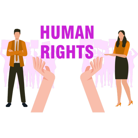 People stand for human rights  Illustration