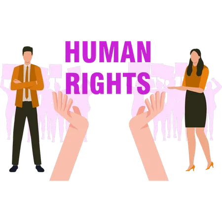 People stand for human rights  Illustration