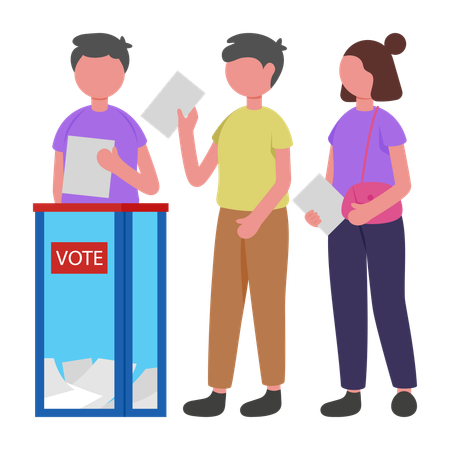 People standing in Voters Line  Illustration