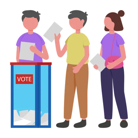 People standing in Voters Line  Illustration